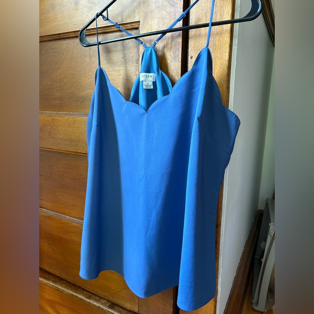 J. Crew Vibrant Blue Scalloped Camisole
